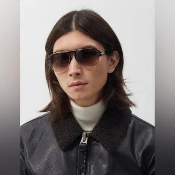 TOM FORD MARSHALL FT0929 01B Sunglasses Black Gold Frame Gray Gradient Lens 58mm - Picture 5 of 11